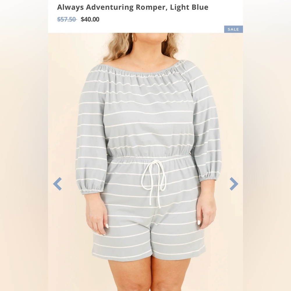 🛳️⚓️Chic Soul Sky Blue Striped Jumpsuit - New Without Tags⚓️🛳️